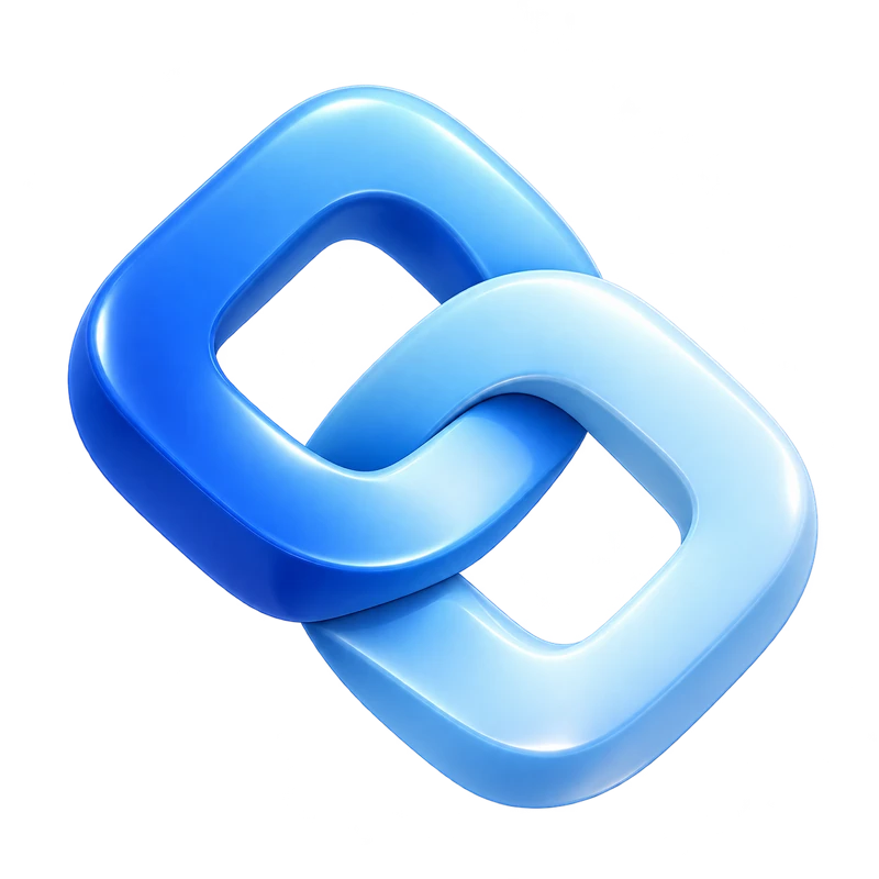 TeamLink 新标志:两枚冰蓝色环带相互连接